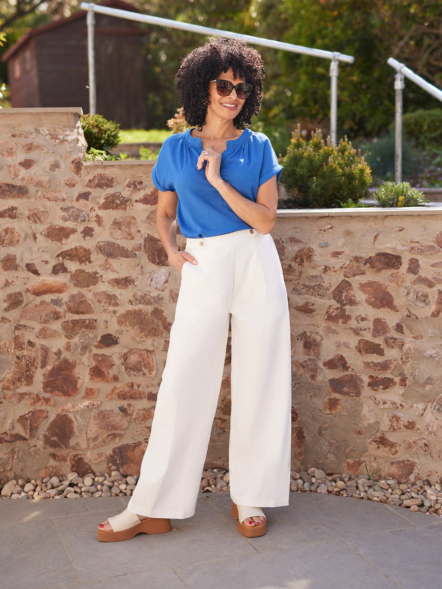 Heather Button Front Trouser