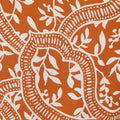 Carrie Shirred Waist Dress - Burnt Orange & Ecru Block Print