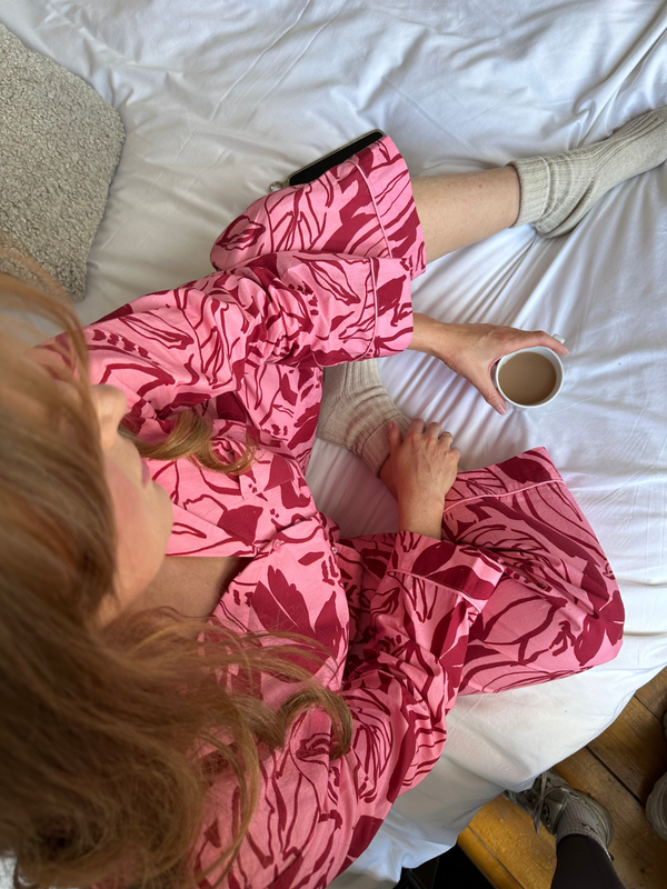 Rosie - Poplin Pyjama - Pink & Red