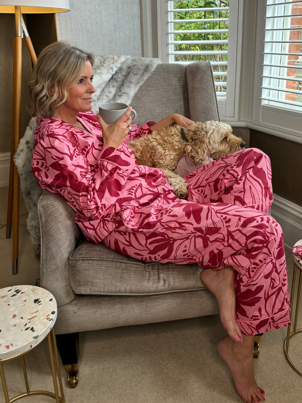 Rosie - Poplin Pyjama - Pink & Red