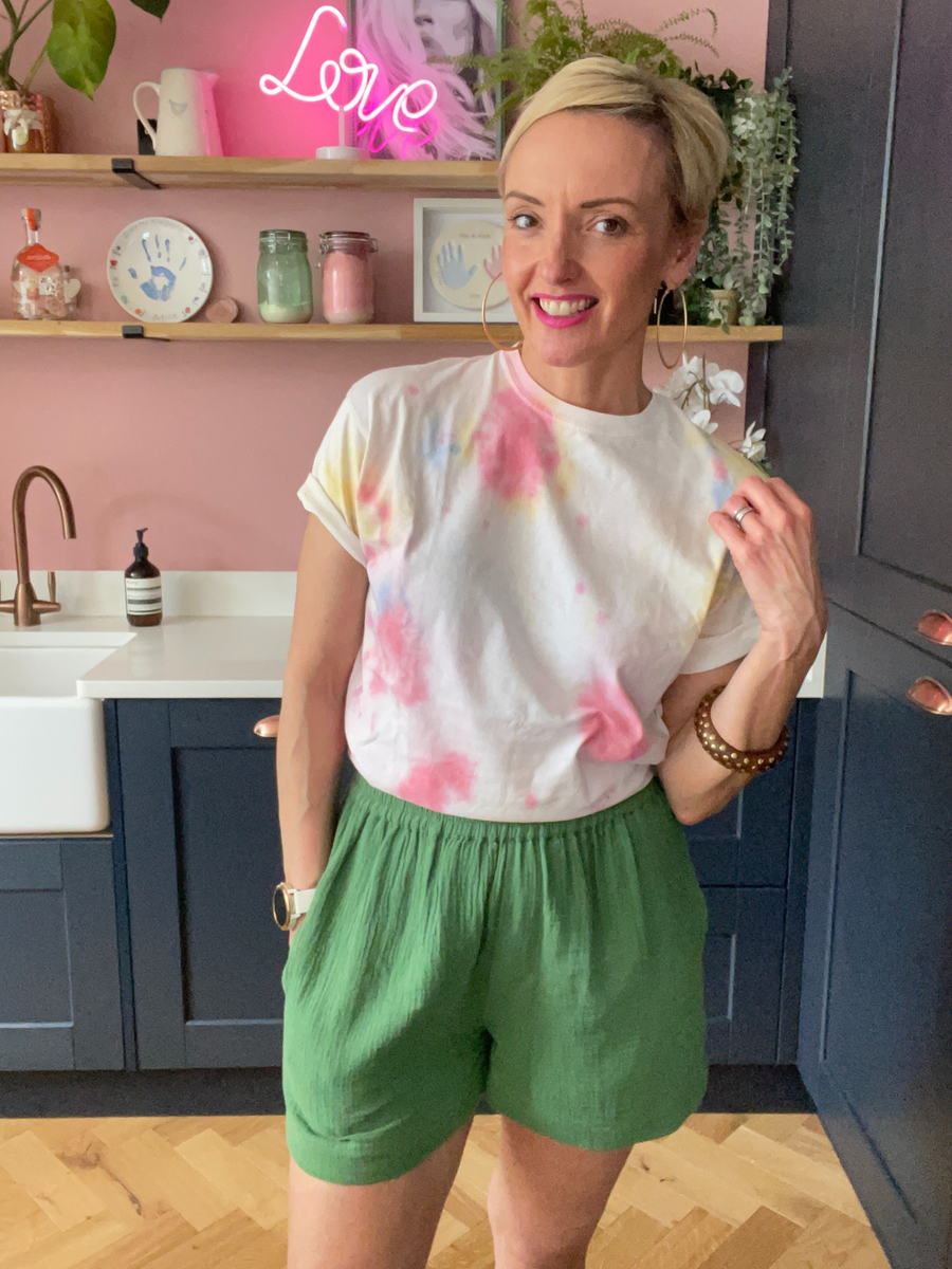 Jenny - Cotton Crinkle Shorts - Green - Sample