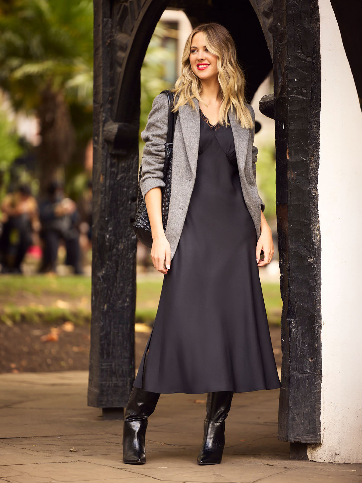 Angelica - Lace Trim Midi Dress - Black This is Unfolded Angelica - Lace Trim Midi Dress - Black This is Unfolded