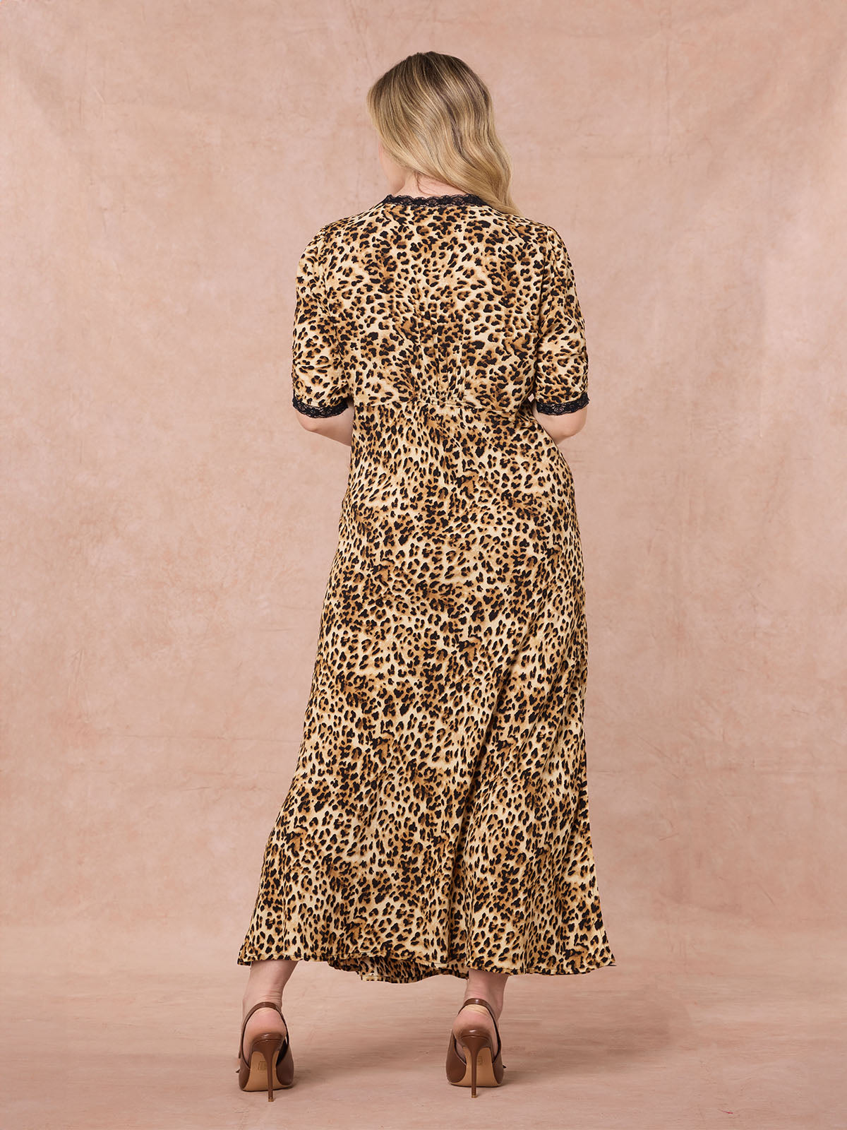 Angelica - Lace Trim Midi Dress - Leopard Print – This is Unfolded
