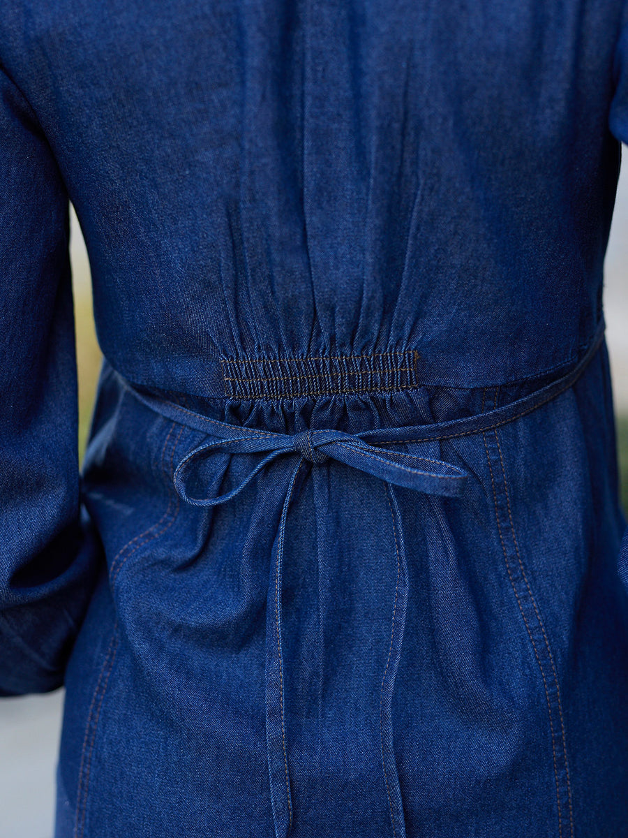 Anne - Button Through Denim Dress