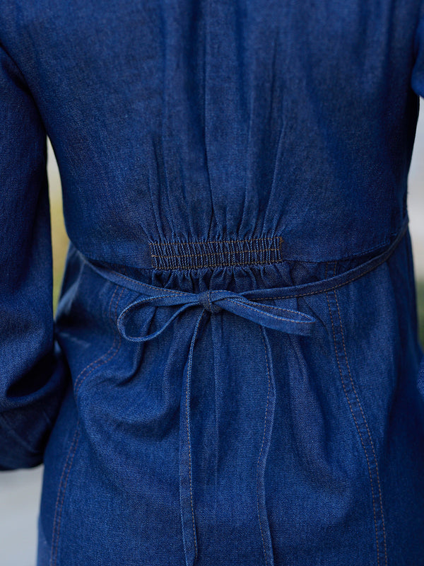 Anne - Button Through Denim Dress