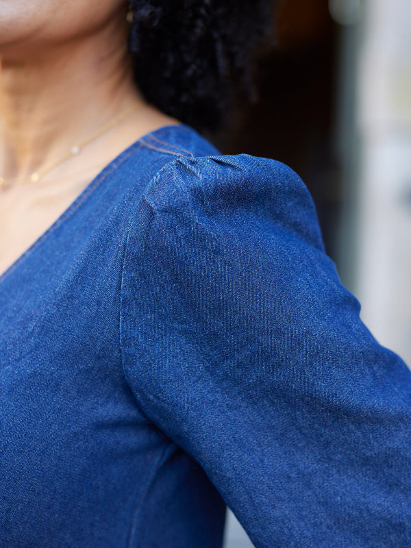 Anne - Button Through Denim Dress