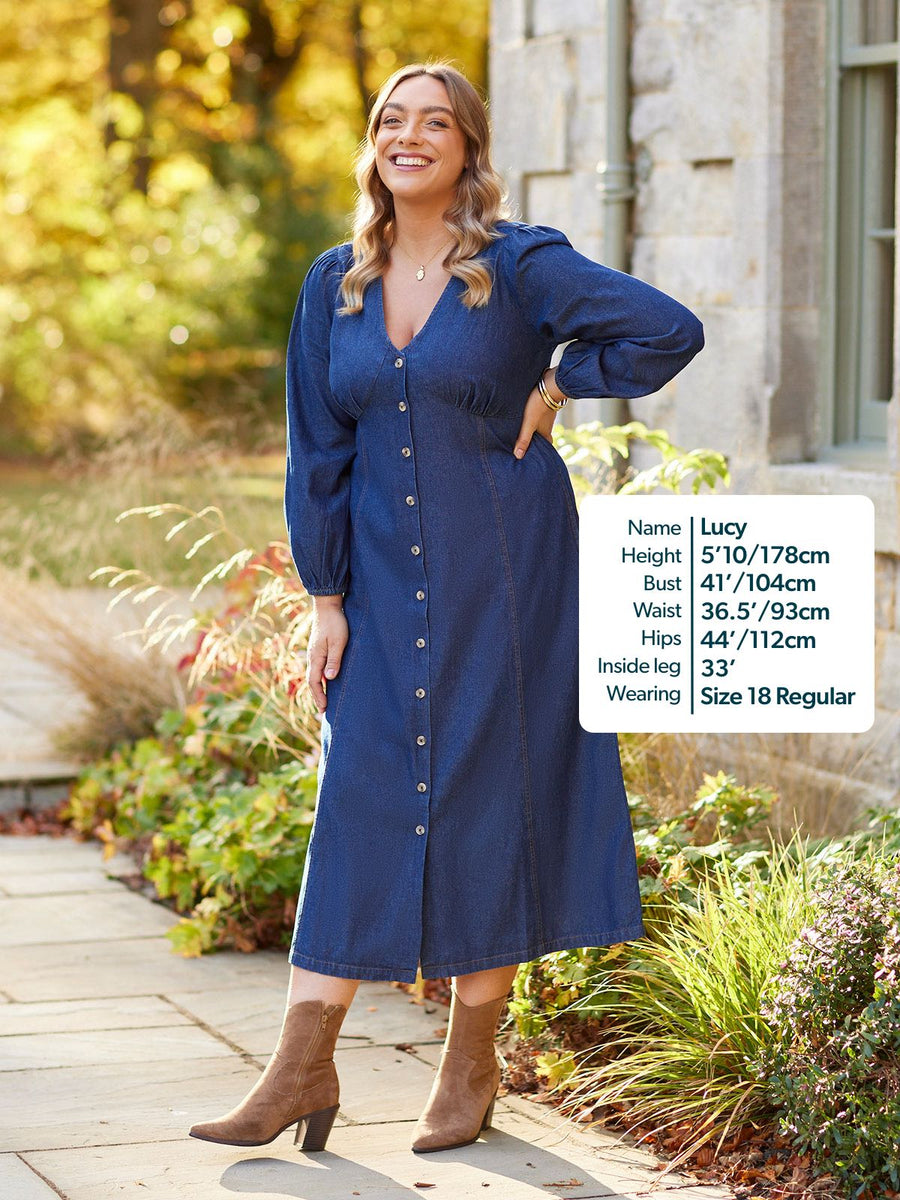Soft Denim Midi Dress with Pockets | Anne Dress This is Unfolded Soft Denim Midi Dress with Pockets | Anne Dress This is Unfolded
