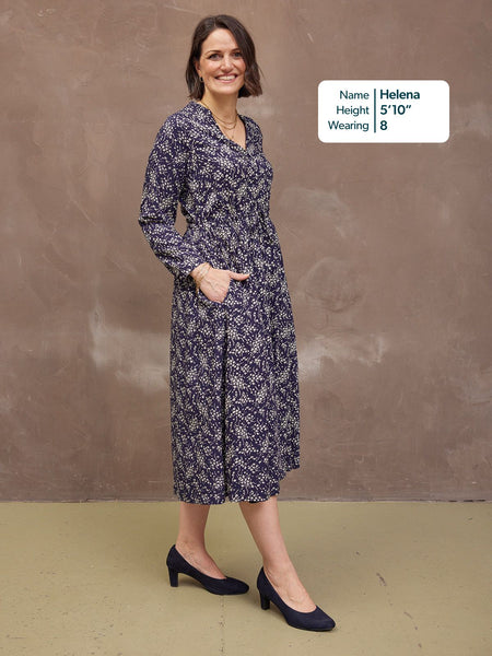 Ashleigh Shirt Dress - Navy Floral Print