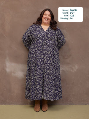 Ashleigh Shirt Dress - Navy Floral Print