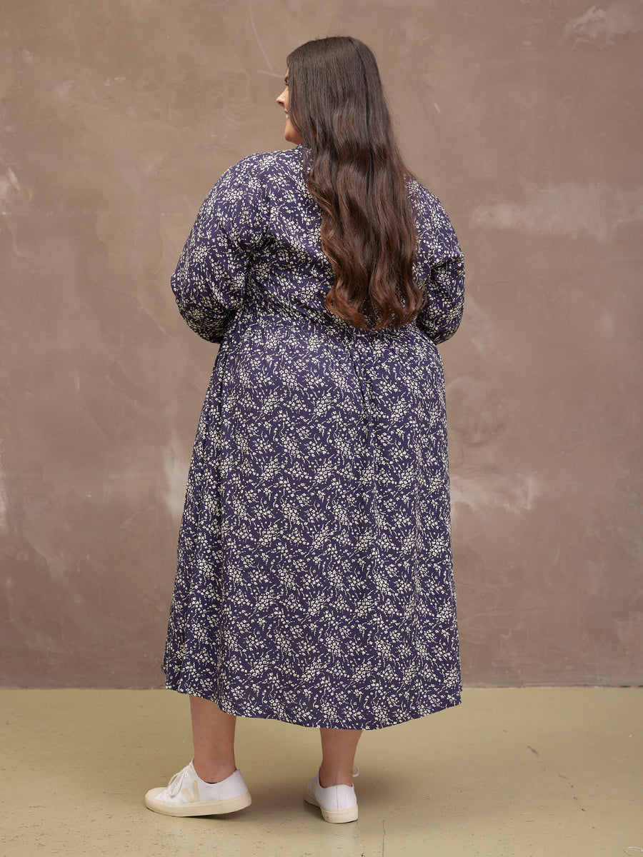 Ashleigh Shirt Dress - Navy Floral Print