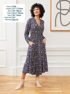 Ashleigh Shirt Dress - Navy Floral Print