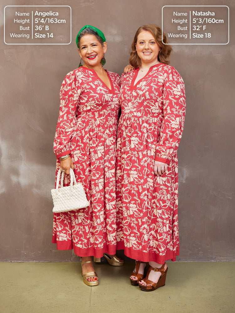 Barbara Red Floral Dress