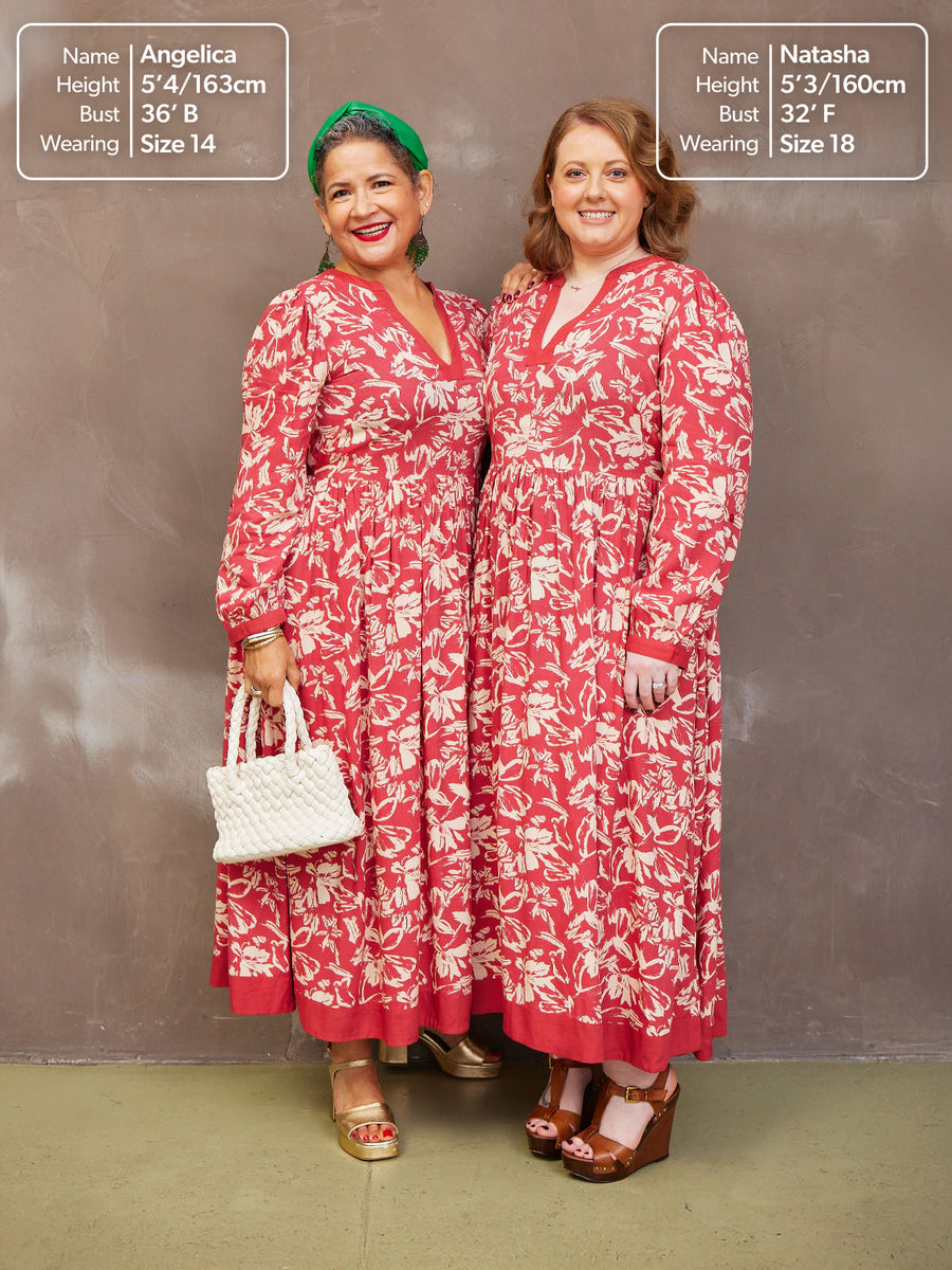 Barbara Red Floral Dress