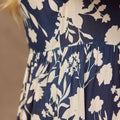 Barbara - Notch Neck Dress - Navy Floral