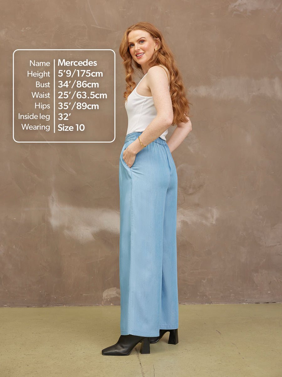 Bea Lyocell Denim Wide Leg Trouser