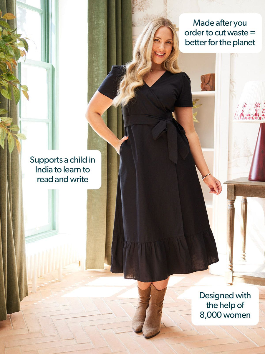 Brittany Wrap Dress - Black