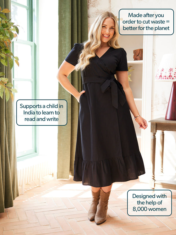 Brittany Wrap Dress - Black