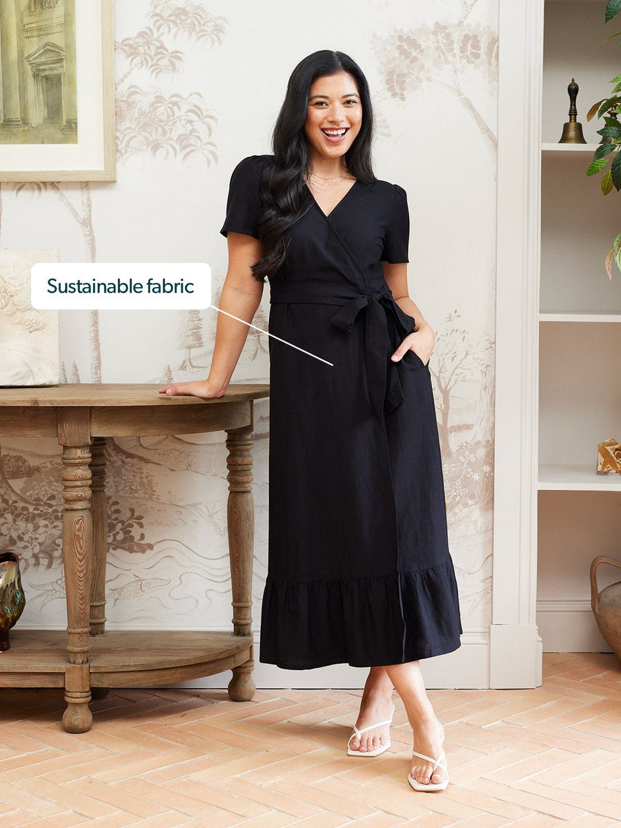 Brittany Wrap Dress - Black