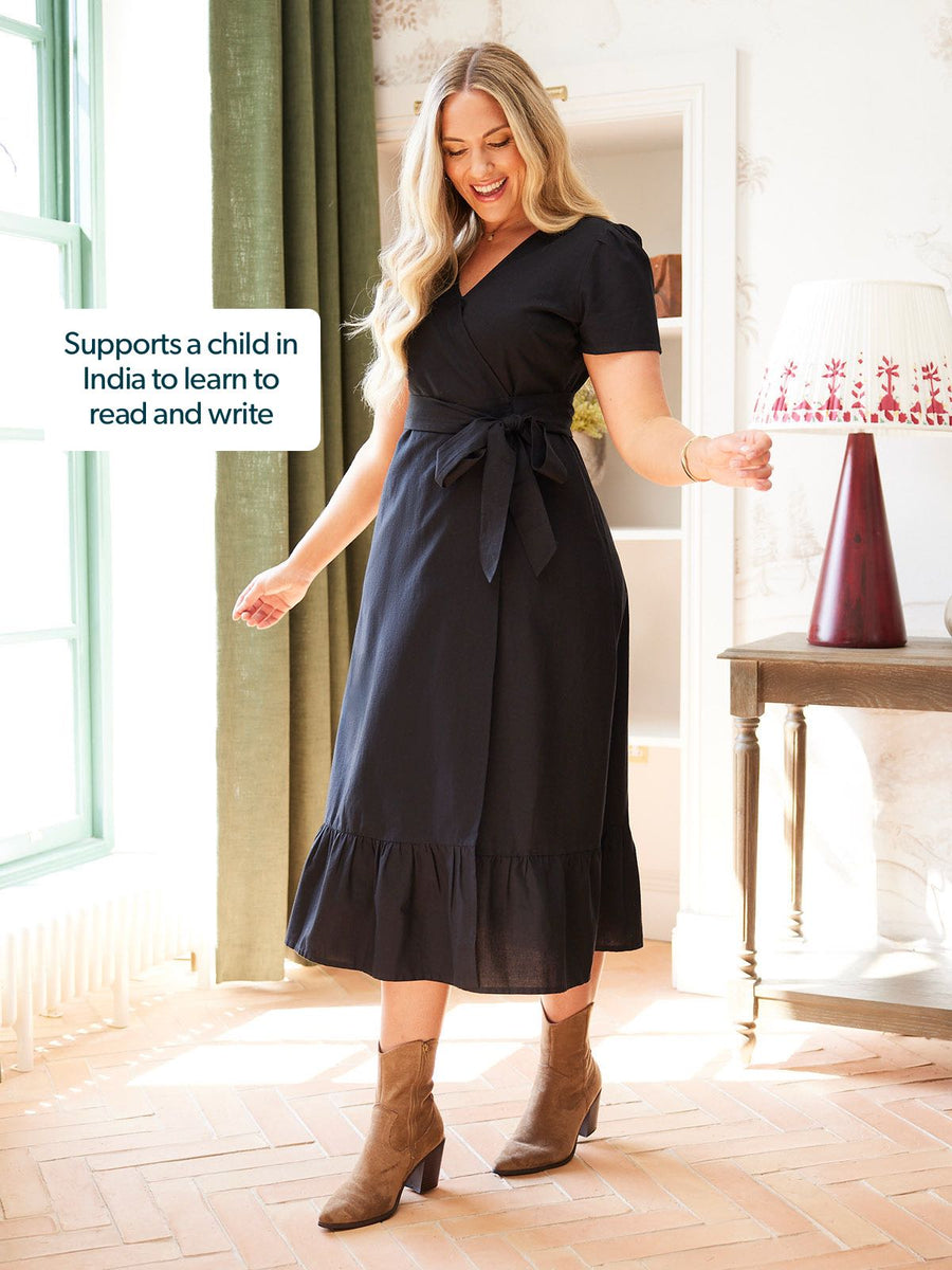 Brittany Wrap Dress - Black