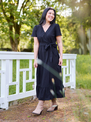 Brittany Wrap Dress - Black
