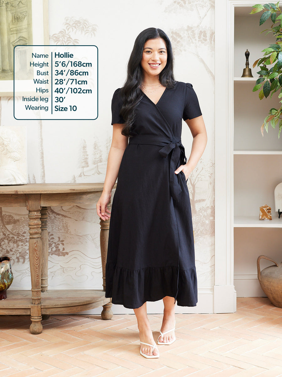 Brittany Wrap Dress - Black