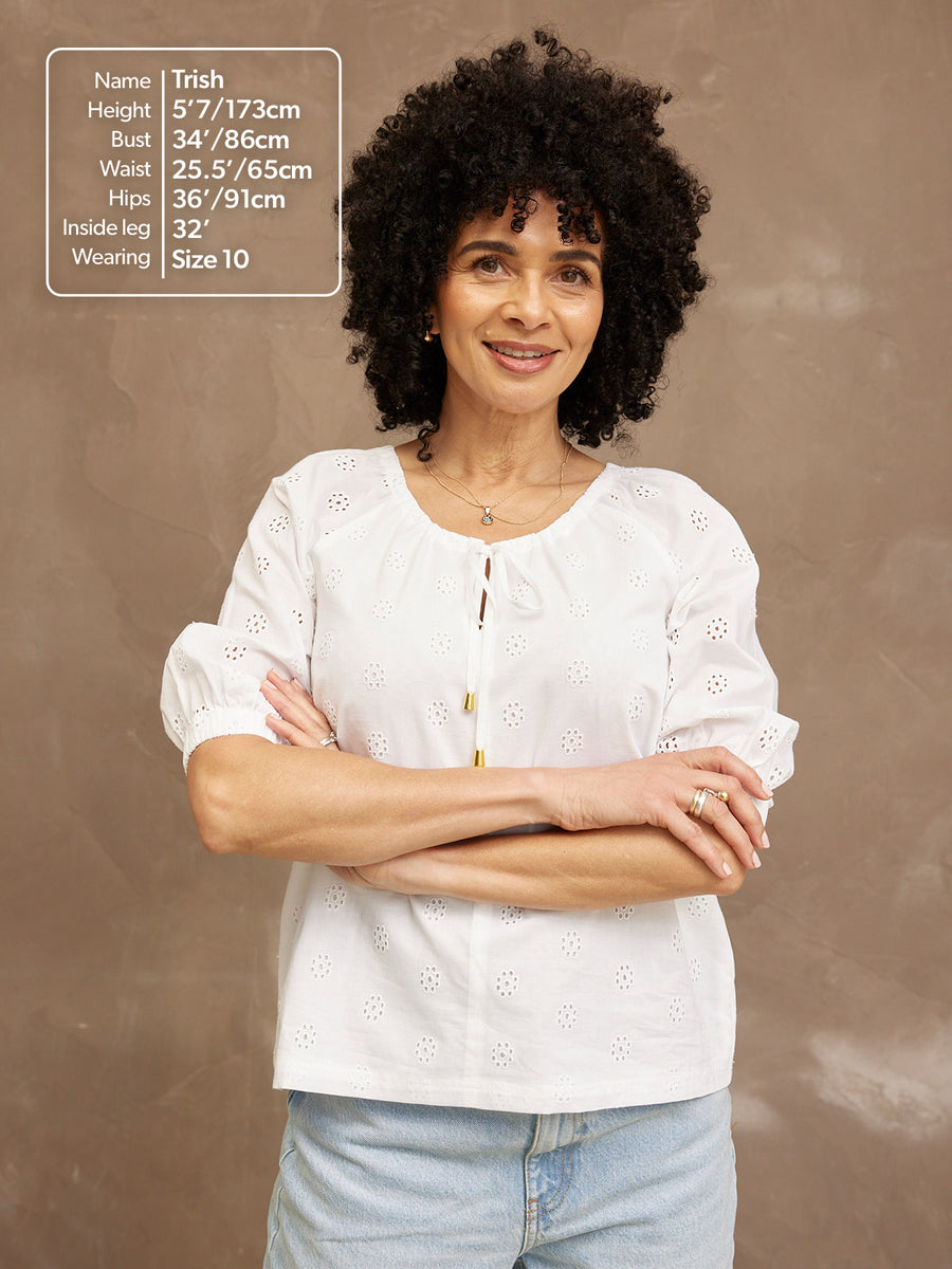 Florence Broderie Blouson Top