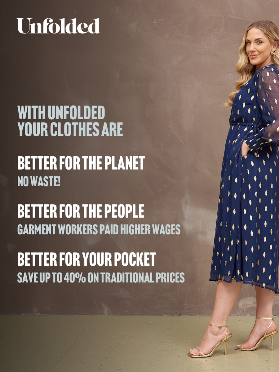 Libby Lurex Dress - Navy and Gold