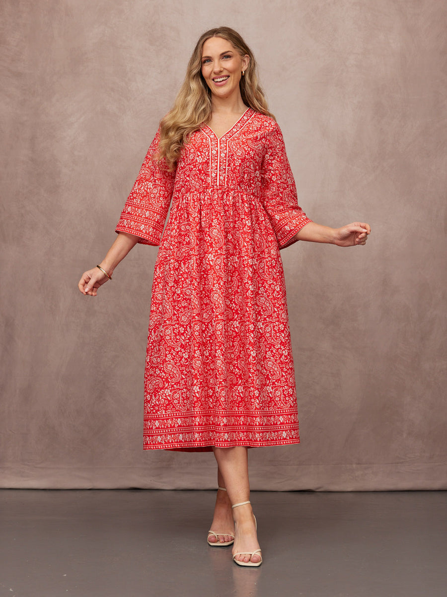 Cindy Kimono Sleeve Midi Dress Cindy Kimono Sleeve Midi Dress