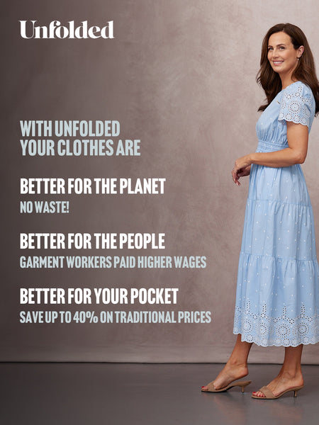 Georgie Cotton Summer Dress - Blue/White