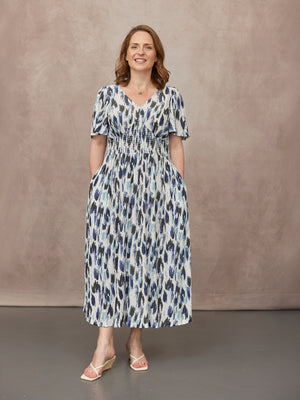 C22.1-Maddie-Short-Sleeve-Dress-Navy-Ikat-Print-CUSTOMER-02.jpg