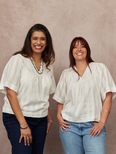 Edith Textured Relaxed Top - White
