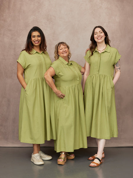 Rhiona Linen Shirt Dress - Olive