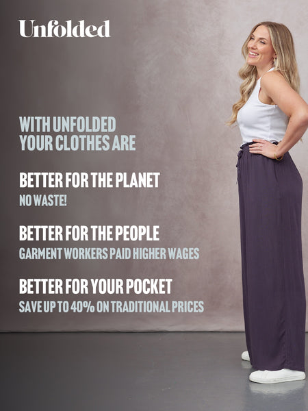 Celia Crinkle Trouser - Washed Navy