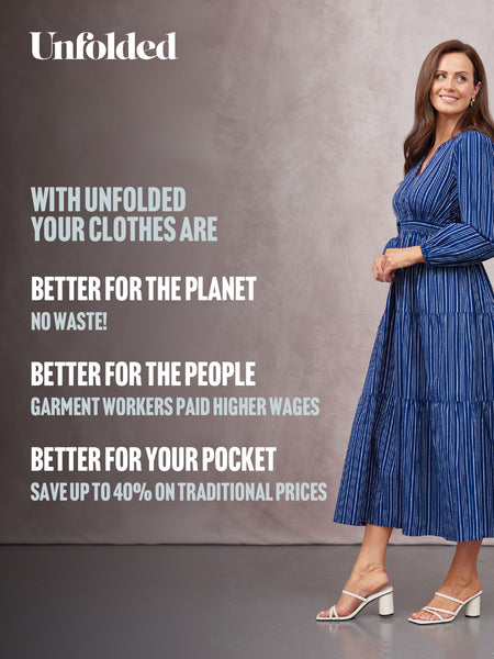 Alicia Long Sleeve Tiered Stripe Dress - Navy & White