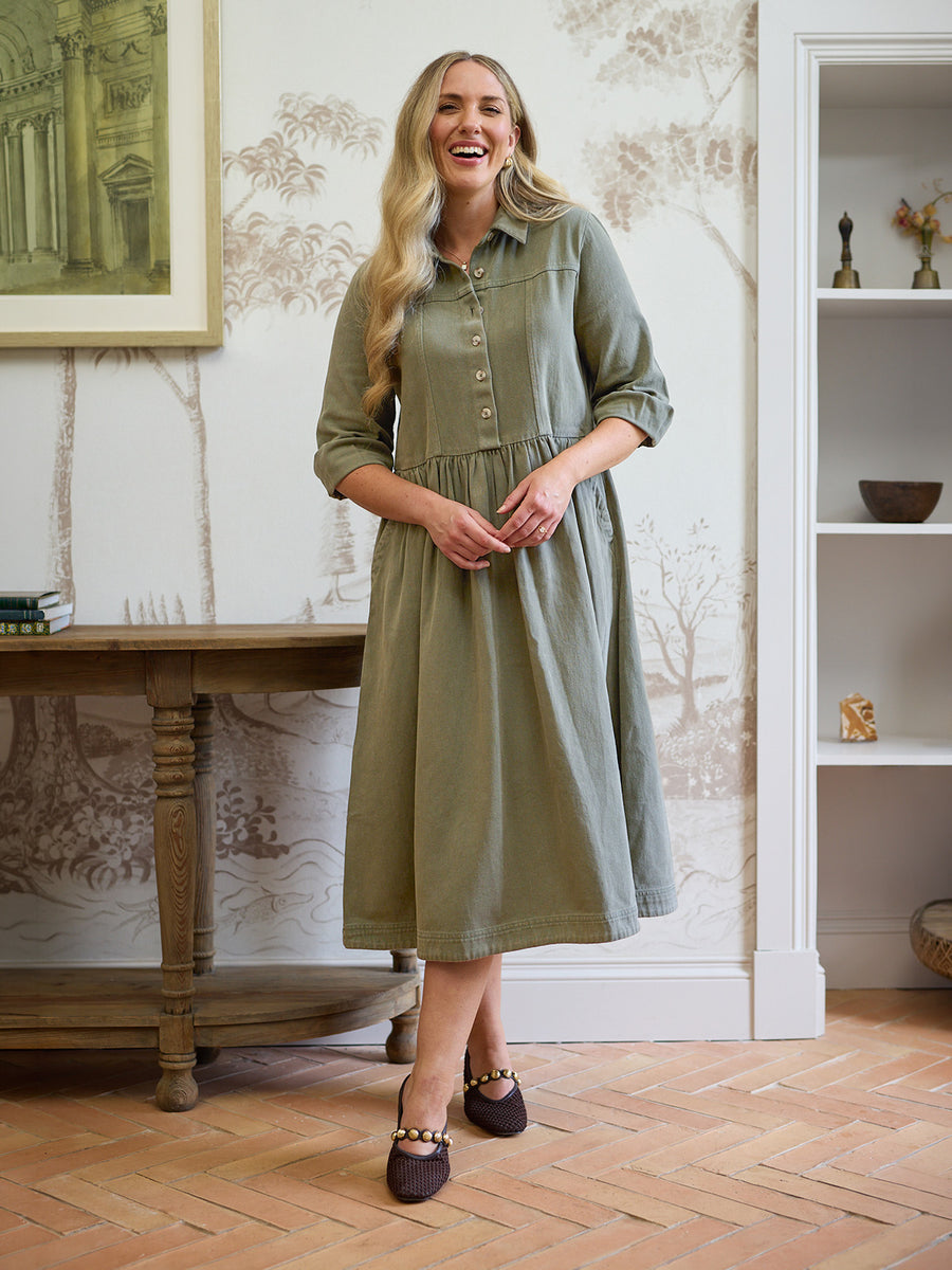 Daisie Shirt Dress - Khaki
