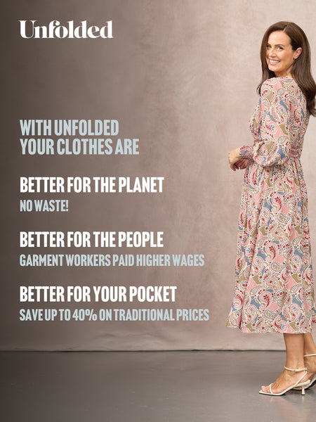 Hatty Contrast Shirring Dress - Multi Paisley Print