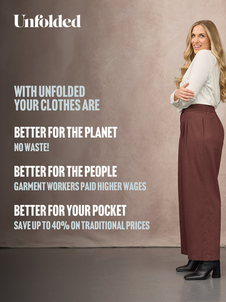 Lana Wide Leg Trouser - Plum Brown