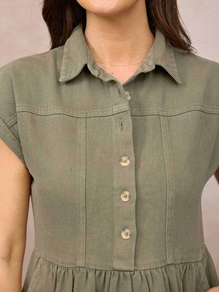 Rhiona Shirt Dress - Khaki