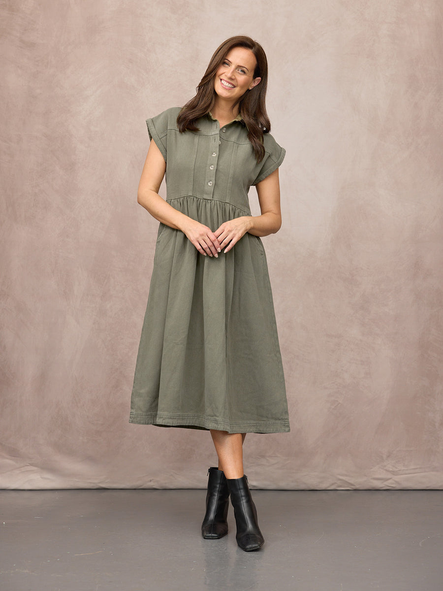 Rhiona Shirt Dress - Khaki
