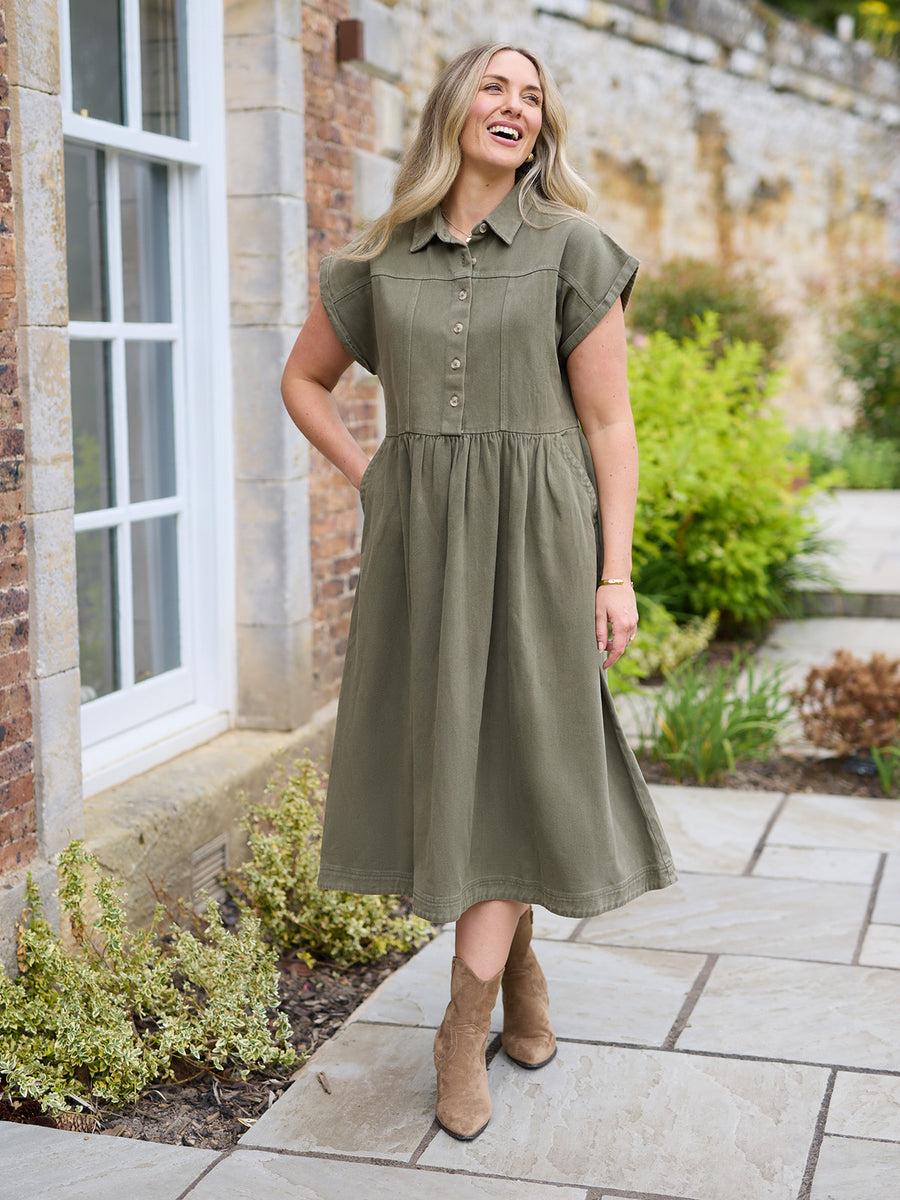 Rhiona Shirt Dress - Khaki