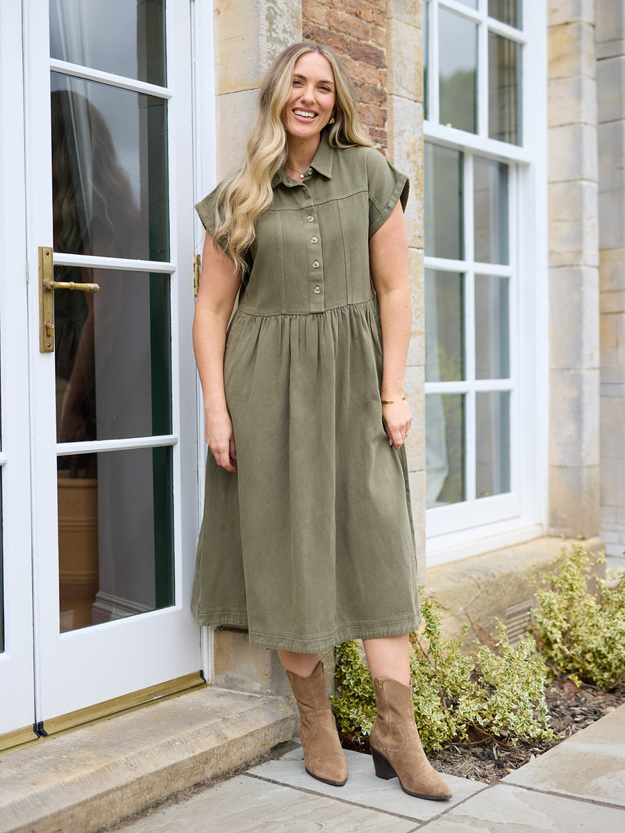 Rhiona Shirt Dress - Khaki