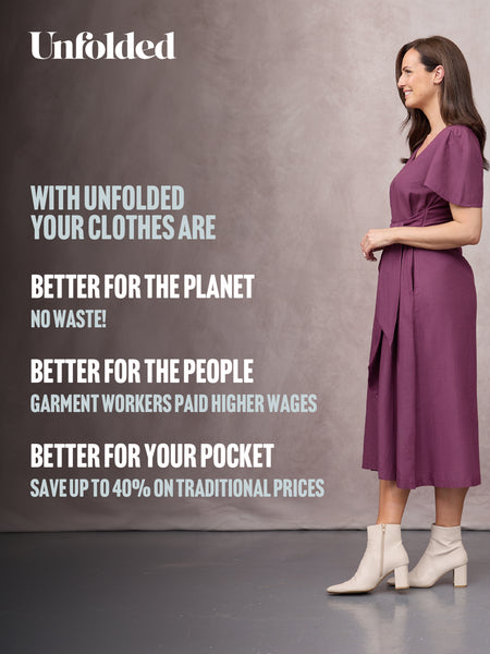 Ruth Angel Sleeve Tie Waist Dress - Plum