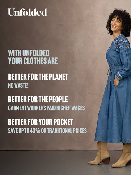 Dolly Embroidered Denim Dress - Blue