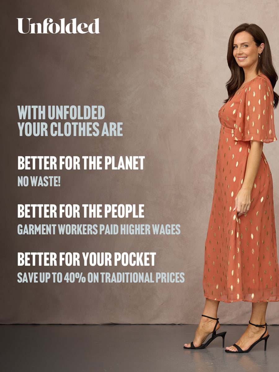 Helena Elbow Length Sleeve Lurex Dress - Cinnamon & Gold