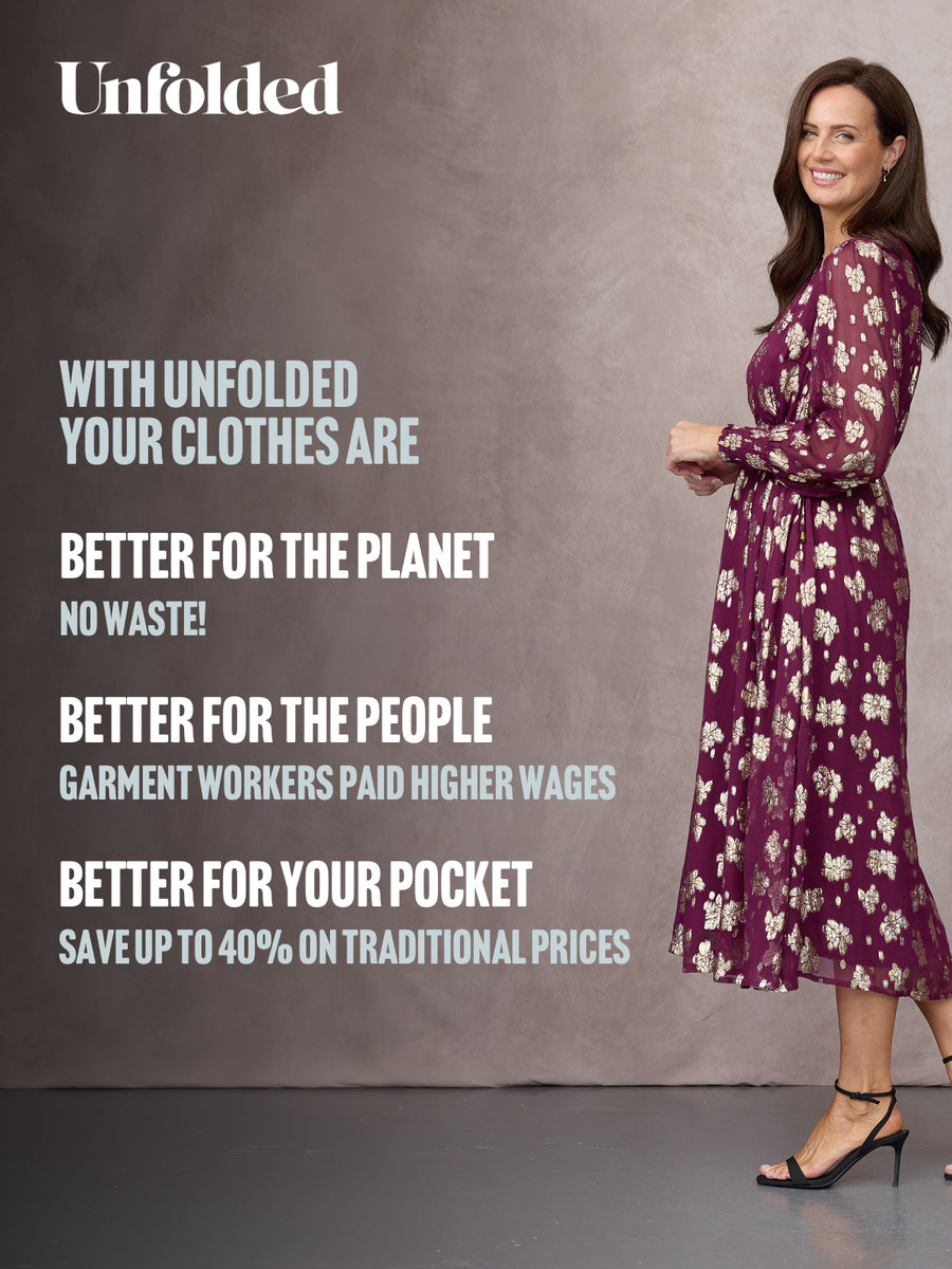Libby Long Sleeve Floral Lurex Dress - Plum & Gold