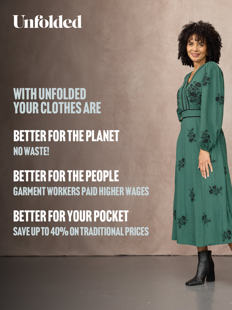 Lucy Embroidered Long Sleeve Dress - Green & Black