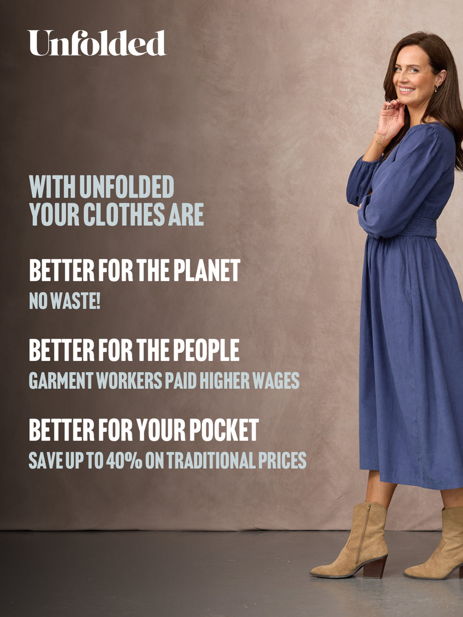 Maddie Long Sleeve Cord Dress - Blue