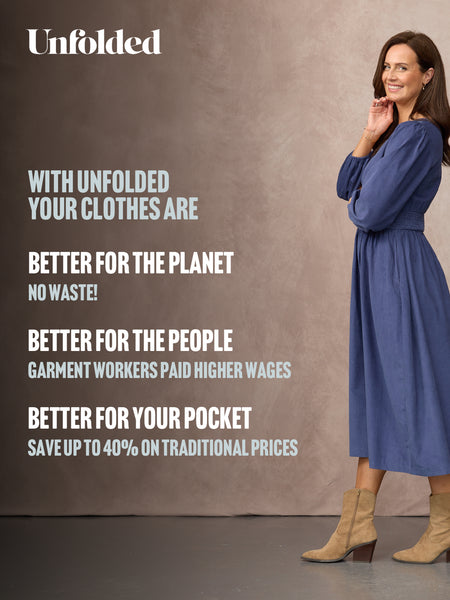 Maddie Long Sleeve Cord Dress - Blue