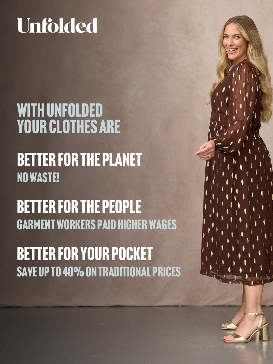 Minna Relaxed Lurex Dress - Chocolate & Gold