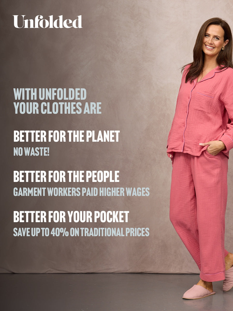 Annie Crinkle Scallop Pyjama Set - Pink